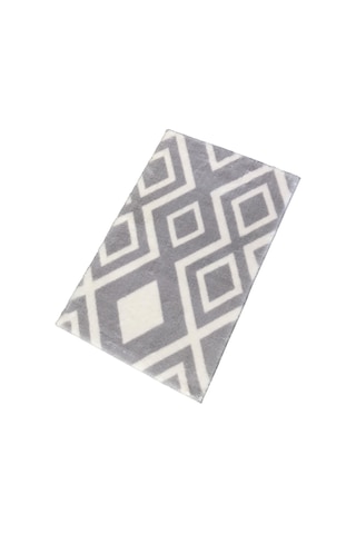 Jassrug Royal Kaymaz Taban Banyo Halısı 50x80 Karo Gri Gri