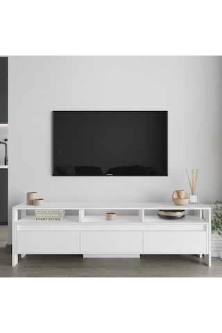Atlas 3 Kapaklı Tv Ünitesi 160 Cm Beyaz