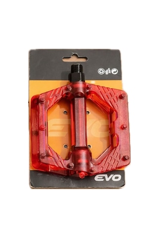 Bisiklet Çivili Platform Pedal Ve 17 Cm Bisiklet Direksiyon Çok Renkli Elcik Seti Kırmızı
