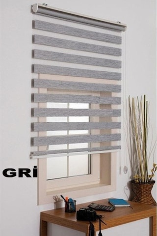 Asyhome Bambu Gri Zebra Stor Perde