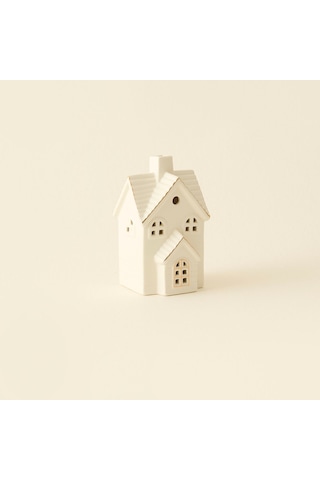 Karaca Home New Year Yılbaşı Ev Şekilli Ledli Dekoratif Obje Beyaz 8,7 X 7,8 X 14 Cm