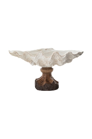 Mudo Home Shell Dekoratif Kase Beyaz 45x25x23 Cm