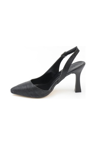Nesilshoes Nesil Shoes Tam 181 Siyah Simli Topuklu Kadın Sandalet