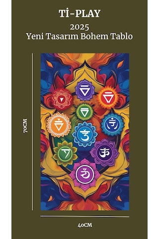 Bohem Tablo Çakra Spiritüel, Canlı Renkler Bohem Duvar Sanatı Çerçevesiz Poster