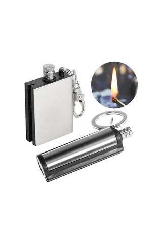 Moveevo Stainless Steel Çakmak Seti Daire + Kare - 2 Adet, Yakıt Gerektirir Yakıt Dahil Değil Çok Renkli