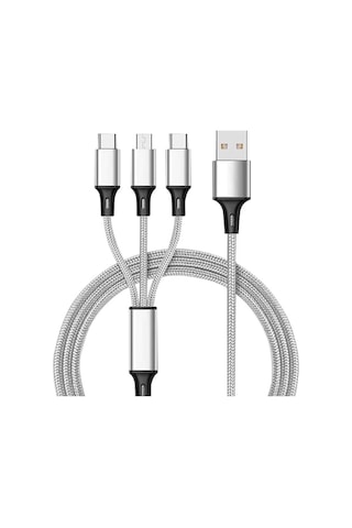 Springsun 3'ü 1 Arada Evrensel Kablo 2.4a Çok İşlevli Hepsi Bir Arada Kablo, Tip-c/mikro Usb Bağlantı Noktaları/güçlendirilmiş