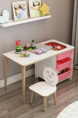 Moniev Çocuk Çalışma Masası Oyun Ve Etkinlik Masası Yaz Sil Masa Pmb Spt San Pembe