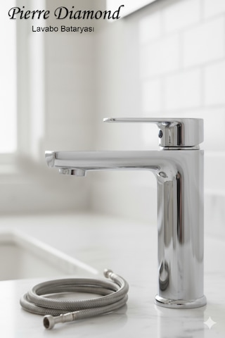 5512-1 Lavabo Bataryası Sabit Banyo Lavabosu Musluğu Musluk Armatür Beyaz Siyah Gold Krom Renkler Krom