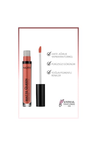 Note Cosmetique Matte Queen Lipstick Kalıcı Mat Likit Ruj - 08 Glamour Touch - Nude