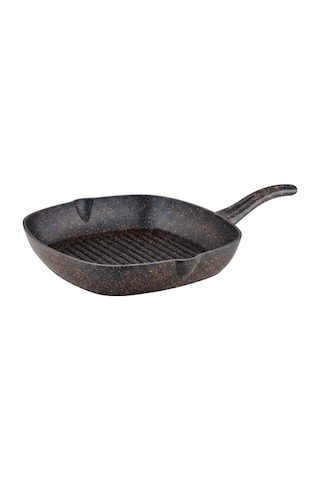 28 Cm Granit Izgara Tavası - Siyah Siyah