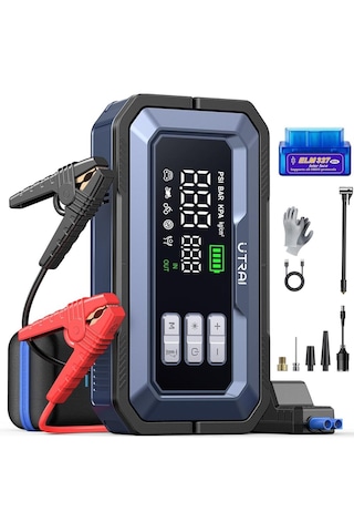 UTR JS30 16000mah 7000a Bitik Akü Çalıştıran Jump Starter Akü Takviye+lastik Şişirme+obd2+160w Dc