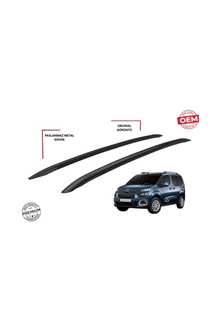 Berlingo Kısa Şase Yapışık Port Bagaj Tavan Çıtası Siyah 2019 2020 2021 2022 2023 2024 2025 2026 2027