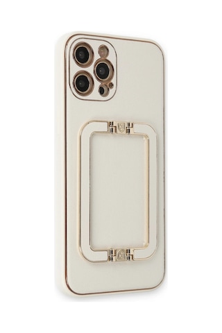 Newface Apple iPhone Uyumlu 12 Pro Max Kılıf Coco Elit Kapak Glblseme - 43 - Beyaz