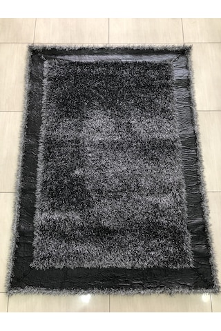 Saray Halı Simli Deri 125X180 Gri Siyah Derili Simli Halı !