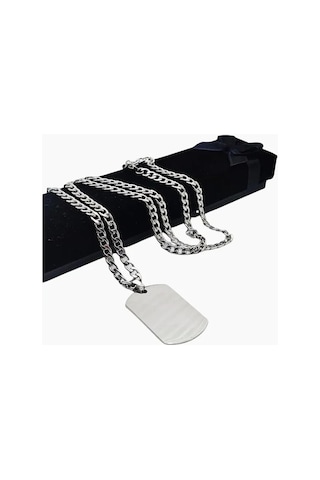 ÇELİK Büyük Dogtag Asker Künyesi Kolye Gümüş ÇELİK Büyük Dogtag Asker Künyesi Kolye Gümüş