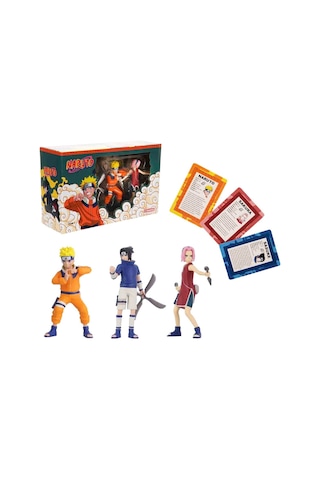 Naruto 3 Lü Figür Seti Sasuke, Sakura Ve Naruto Tek Kutuda Naruto