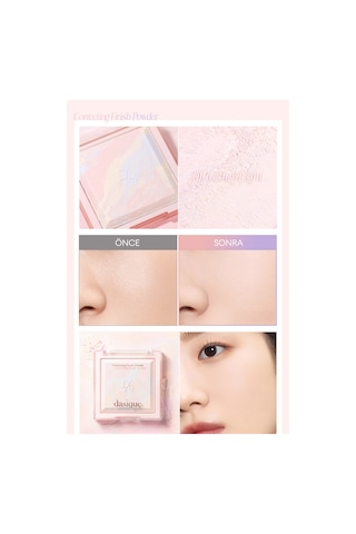 Dasique Ton Eşitleyici & Sabitleyici Fırınlanmış Pudra Correcting Finish Powder 01 Cotton Light
