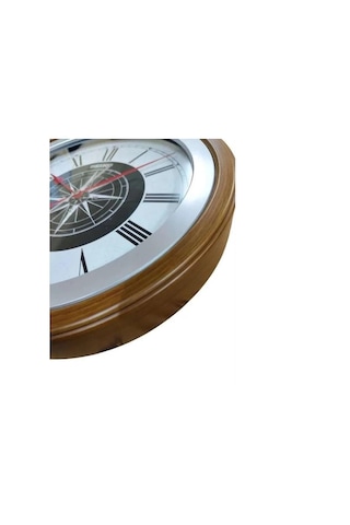 Seiko Qxa844g Kahverengi Renkli Plastik Kasa Pusula Kadranlı Quartz Mekanizmalı Duvar Saati Çok Renkli
