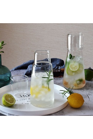 Mufunye Büyük Kapasiteli Cam Soğuk Su Sürahisi - 800ml Ev Ve Günlük Kullanım İçin Pratik Şeffaf