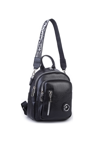 Nas Bag Kadın Dönüştürülebilir Sırt Ve Omuz Çantası Şık Geniş Fermuarlı Çanta 24x31x14 Cm Siyah Victoria