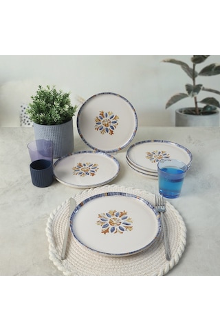 Keramika Sapphire Nordıc Pasta Tabağı 22 Cm 6 Adet 22746 Çok Renkli