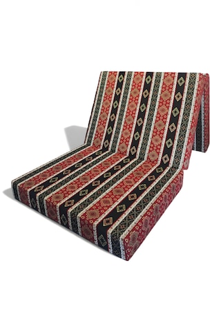 Katlanır Yer Yatağı - 90x190 10 Cm Kalınlık - Misafir Yatağı - Sünger Yatak Siyah Kilim Esen