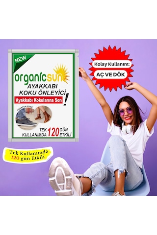 Organicsun Ayakkabı Koku Önleyici Giderici Toz 120 Gün Etkili