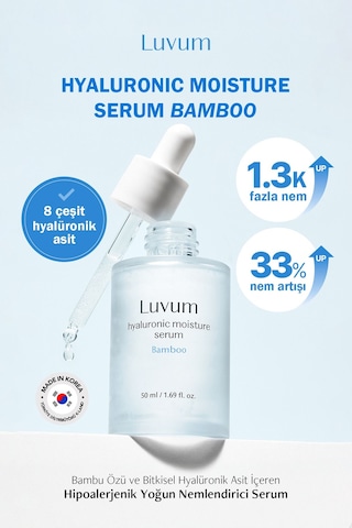 Luvum Bambu Özü ve Bitkisel Hyalüronik Asit İçeren Hipoalerjenik Yoğun Nemlendirici Luvum Bamboo Serum