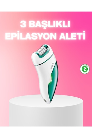 3 İn 1 Epilatör Metal Başlıklı Ipx5 Su Geçirmez 90 Dakika Şarjlı Epilasyon Cihazı -