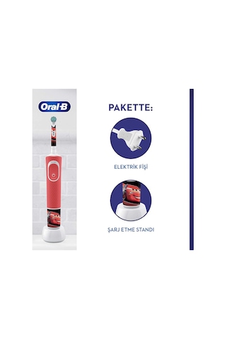 Oral-B D100 Vitality Cars Özel Seri Çocuklar İçin Şarj Edilebilir Diş Fırçası