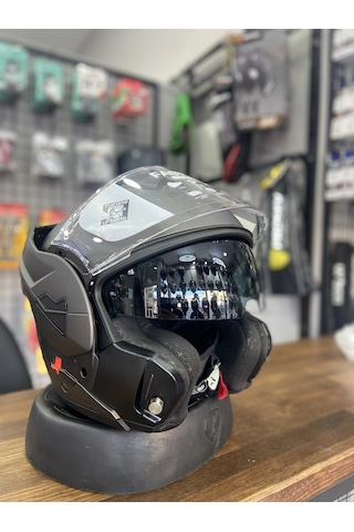 Fastflıp Kask Mat Antrasit Gri Motozilla