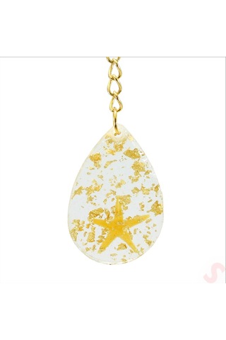 Epoksi Yıldızlı Anahtarlık, Altın - 1 Adet Altın