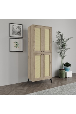 Rosepal Mobilya Diamond 4 Kapaklı 6 Bölmeli Hazeran Dolap