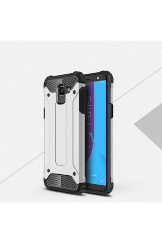 Ekılıf - Samsung Galaxy J6 Uyumlu Kılıf Çift Katman Zırh Tank Crash Military Kapak - Mavi