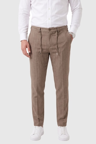 Rizzup Erkek Slim Fit Kırçıllı Açık Kahve Kumaş Pantolon İpli Esnek Bel Likralı Spor Şık Pantolon 2700252
