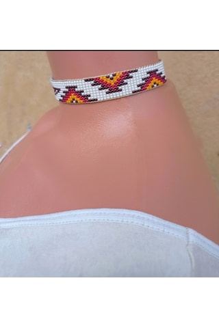 kum boncuk dokuma kartal figürlü choker