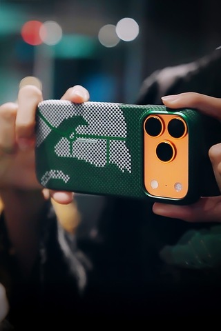Apple Uyumlu iPhone 17 Pro Steed Woven Magsafe Aramid Fiber Premium Kılıf Yeşil