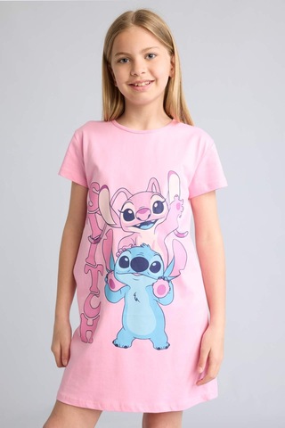 Defacto Dısney Lılo & Stıtch Kısa Kollu Pembe Elbise Kız Çocuk H5515a826smpn253 Pembe-pn253