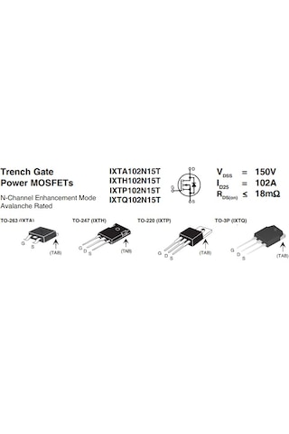 Ixth102n15t Trench Gate Power Mosfet