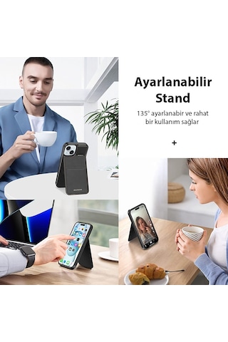 Dux Ducis iPhone Uyumlu  15 Rafi Series Magsafe Premium Deri Kılıf