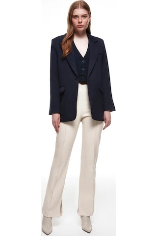 Quzu Oversize Lacivert Kadın Blazer Ceket 50873