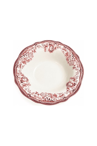 Porser Porselen Velour Maroon Fulya Bowl Kase 26cm Tekli Çok renkli