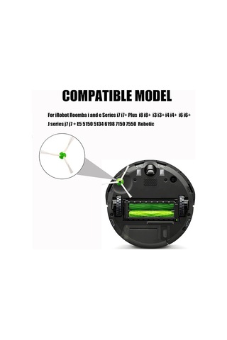 Junsunmay 6 Adet / İrobot I & E & J Serisi Süpürücü Üçgen Yan Fırça Değiştirme Için Paket