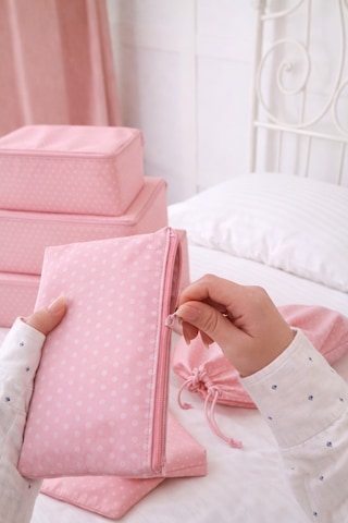 Serstil 7 Parça Bebek Bakım Çantası - Pembe Benekli Pembe Puantiye