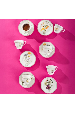 Perotti Secret Garden 6 Kişilik 12 Parça Porselen Fincan Takımı