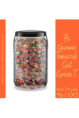 Tomurcuk Turuncu Gül Kurusu Bi Kavanoz 660 Cc. Cam Kavanozda Turuncu Renk Kuru Gül Dried Rose Bud