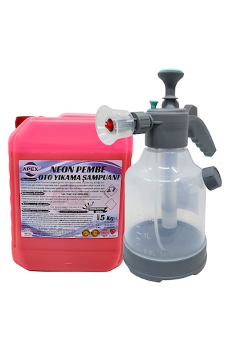 Pembe Renkli Köpük 5 Kg Ve 3 Lt Geniş Hazneli Köpük Pompası Seti İle Araç Köpükleme, Sünger