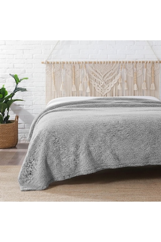 Dolce Bonita Home Wellsoft Sherpa Battaniye 200x220 Gri - Uyku Bandı Grı Gri