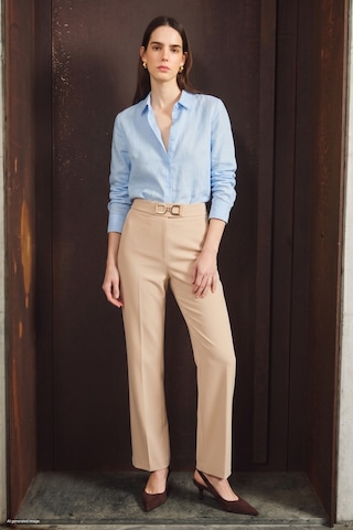 Sateen Aksesuar Detaylı Pantolon - Taş-137805