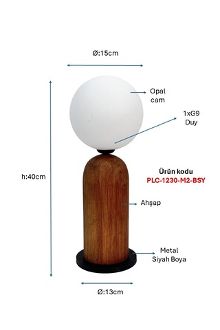 Siyah Boyalı Masa Lambası Plc-1230-m1-bsy